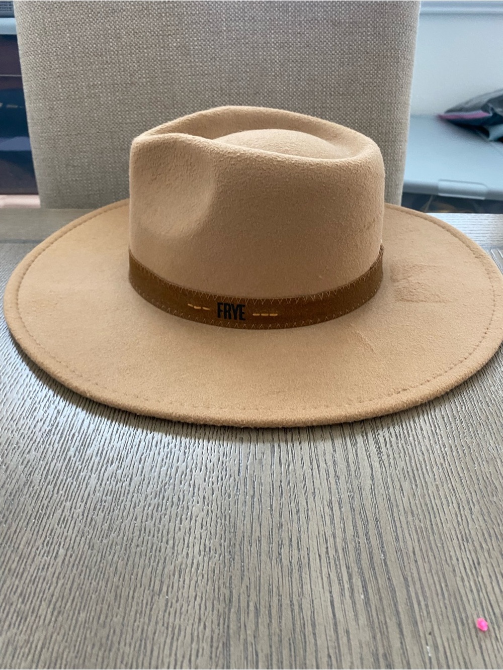 FRYE camel colored wool felt wide brim fedora new with tag festival